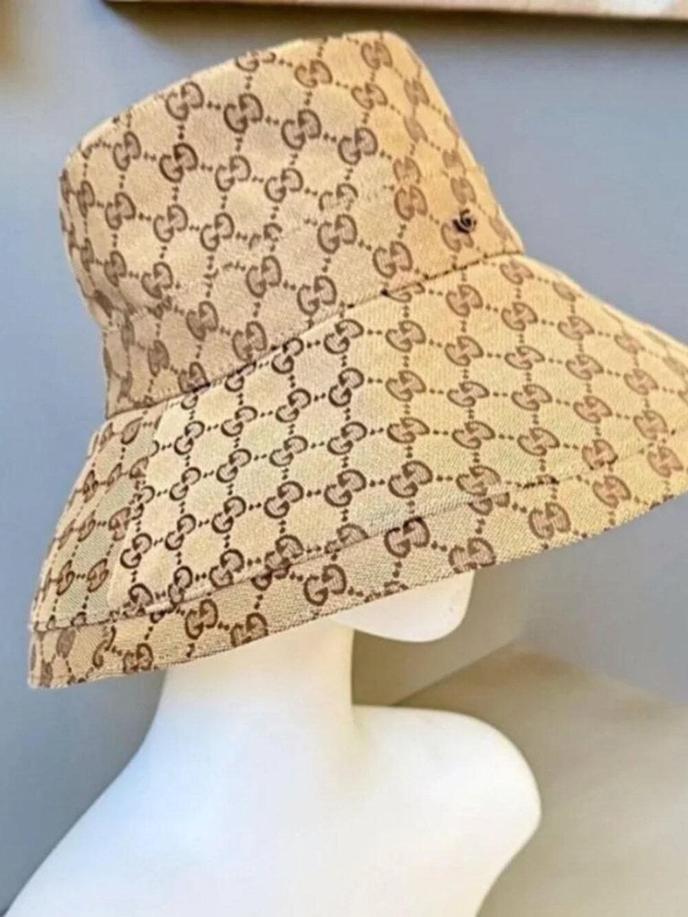 Gucci GG Monogram Wide Brim Bucket Sun Hat